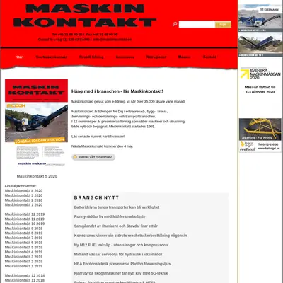 Maskinkontakt startsida 2020