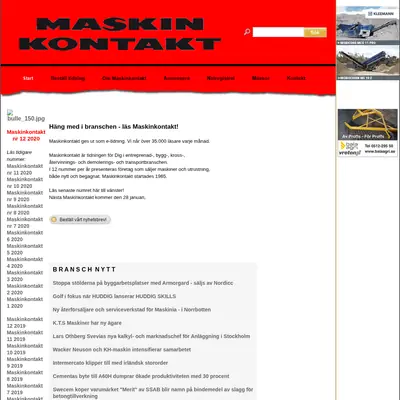 Maskinkontakt startsida 2021
