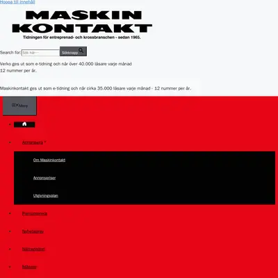 Maskinkontakt startsida 2022