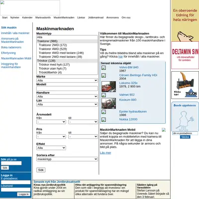 Maskinmarknaden startsida 2005