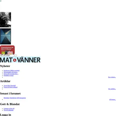 Mat & Vänner startsida 2007
