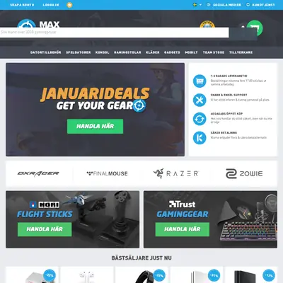 M3 Gaming startsida 2019