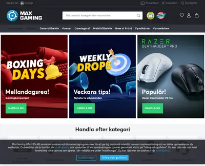 M3 Gaming startsida 2023