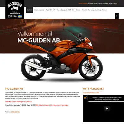 MotorcykelGuiden (MCguiden) startsida 2018