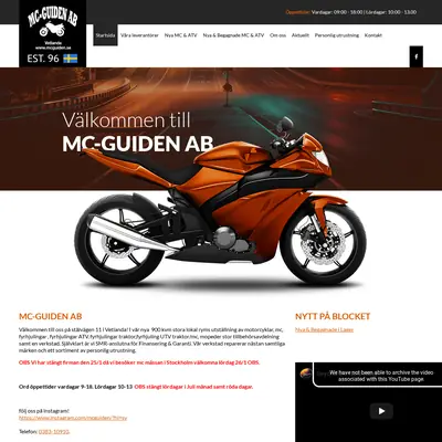 MotorcykelGuiden (MCguiden) startsida 2019