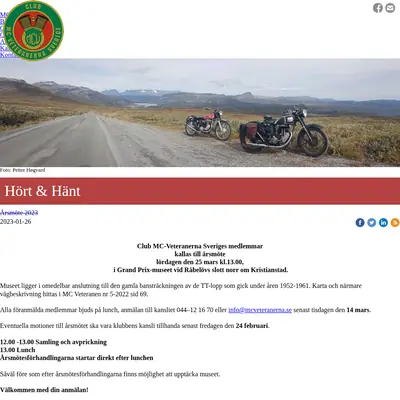 MC VETERANEN startsida 2023