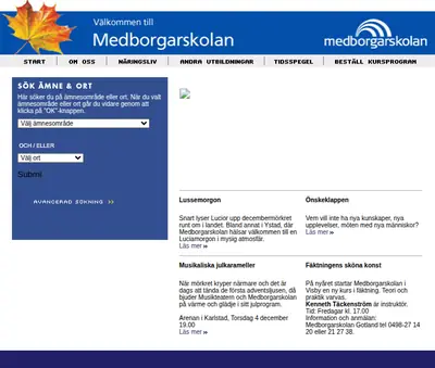 MM Medborgarskolan magasin startsida 2004
