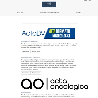 Acta Dermato-Venereologica startsida 2024