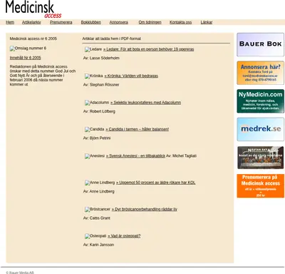 Medicinsk Access startsida 2006