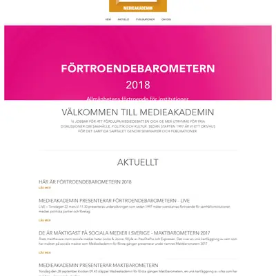 medieakademin.se startsida 2018
