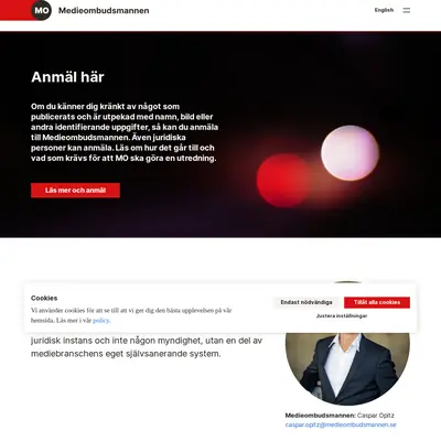 medieombudsmannen.se startsida 2023