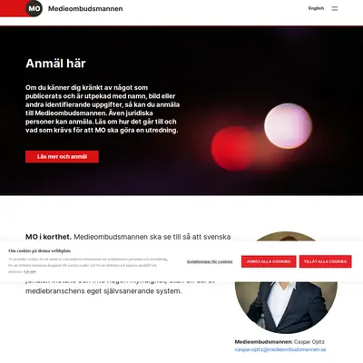 medieombudsmannen.se startsida 2024