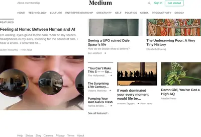 Medium startsida 2018