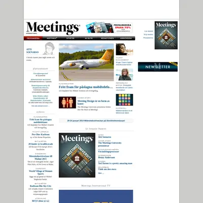 Meetings International startsida 2014