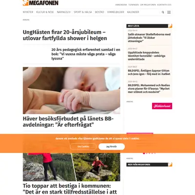 MEGAFONEN startsida 2020