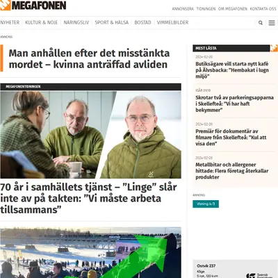 MEGAFONEN startsida 2024