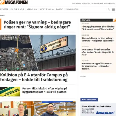 MEGAFONEN startsida 2025