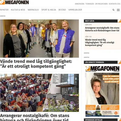 MEGAFONEN startsida 2026