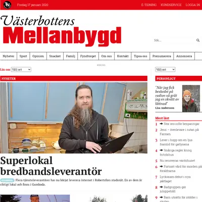 mellanbygden.nu startsida 2020