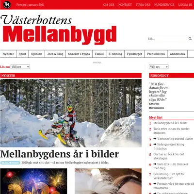 mellanbygden.nu startsida 2021