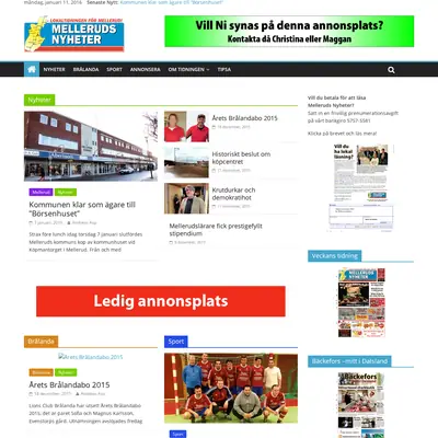 MELLERUDS NYHETER startsida 2016