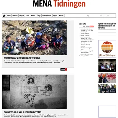 MENA Tidningen www.menatidningen.se startsida 2016
