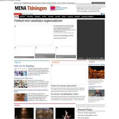 MENA Tidningen www.menatidningen.se startsida 2019
