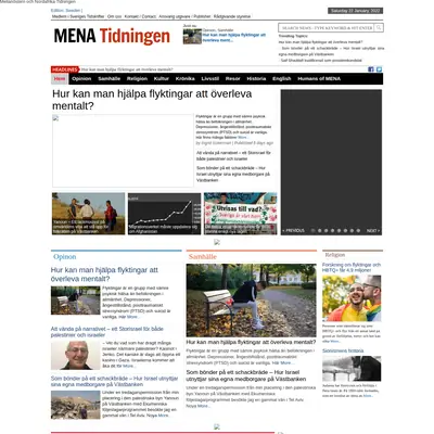 MENA Tidningen www.menatidningen.se startsida 2022