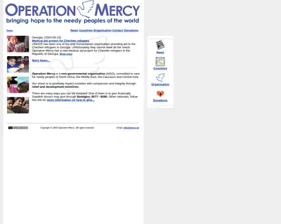 OPERATION MERCY startsida 2003