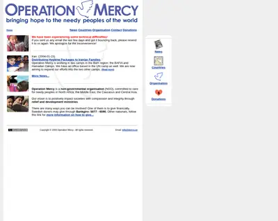 OPERATION MERCY startsida 2004
