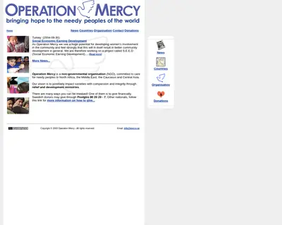 OPERATION MERCY startsida 2005