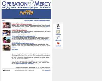 OPERATION MERCY startsida 2006
