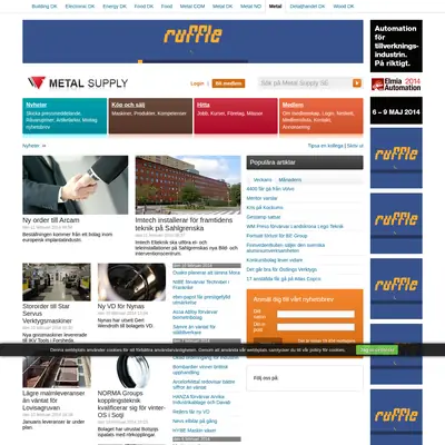 metal-supply.se startsida 2014