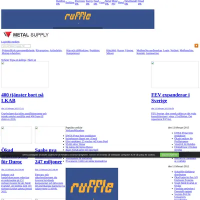 metal-supply.se startsida 2015
