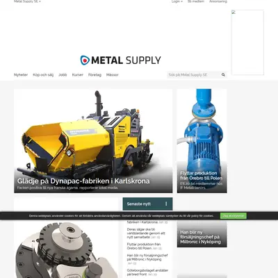 metal-supply.se startsida 2017