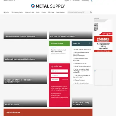 metal-supply.se startsida 2020
