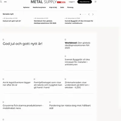 metal-supply.se startsida 2026