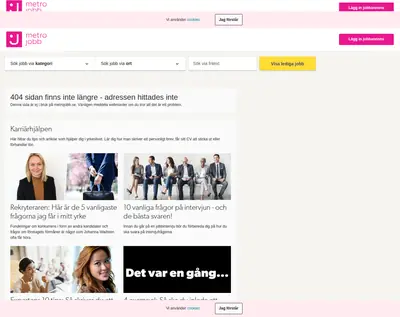 www.metrojobb.se startsida 2004