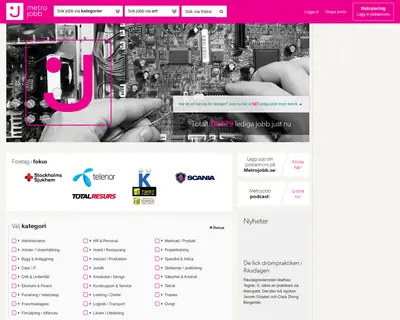 www.metrojobb.se startsida 2016