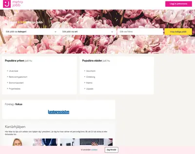 www.metrojobb.se startsida 2021