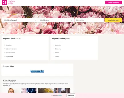 www.metrojobb.se startsida 2022