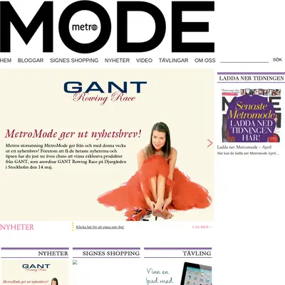 www.metromode.se startsida 2010