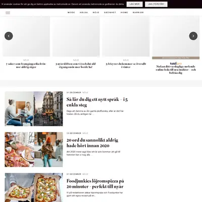 www.metromode.se startsida 2021