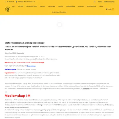 Motorhistoriskt magasin startsida 2026