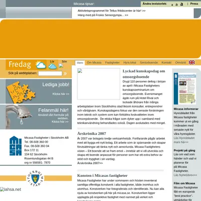 www.micasa.se startsida 2008