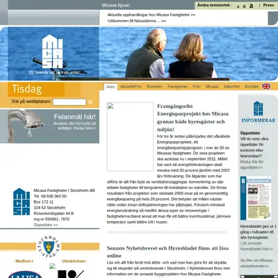 www.micasa.se startsida 2011