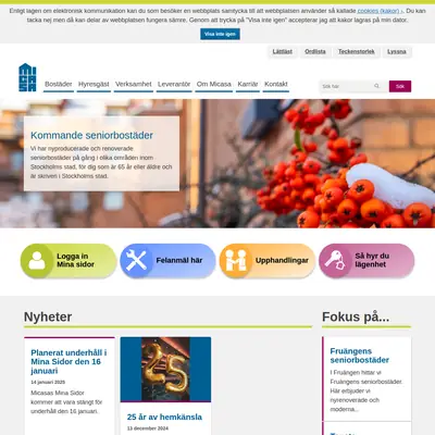 www.micasa.se startsida 2025