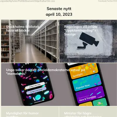 Middagsbladet.se startsida 2023