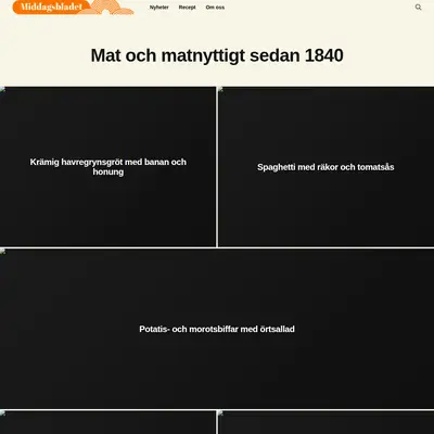 Middagsbladet.se startsida 2025