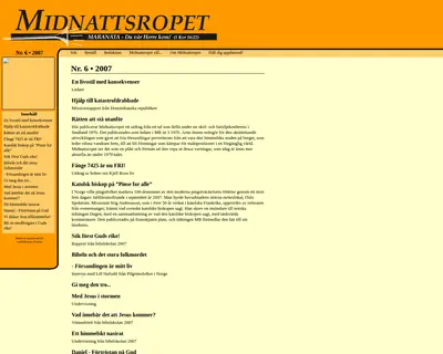 Midnattsropet startsida 2008